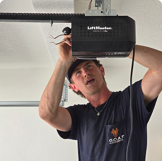 Expert garage door repair technician at work