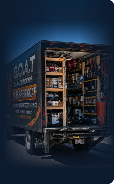 Service truck fully stocked with genuine garage door parts