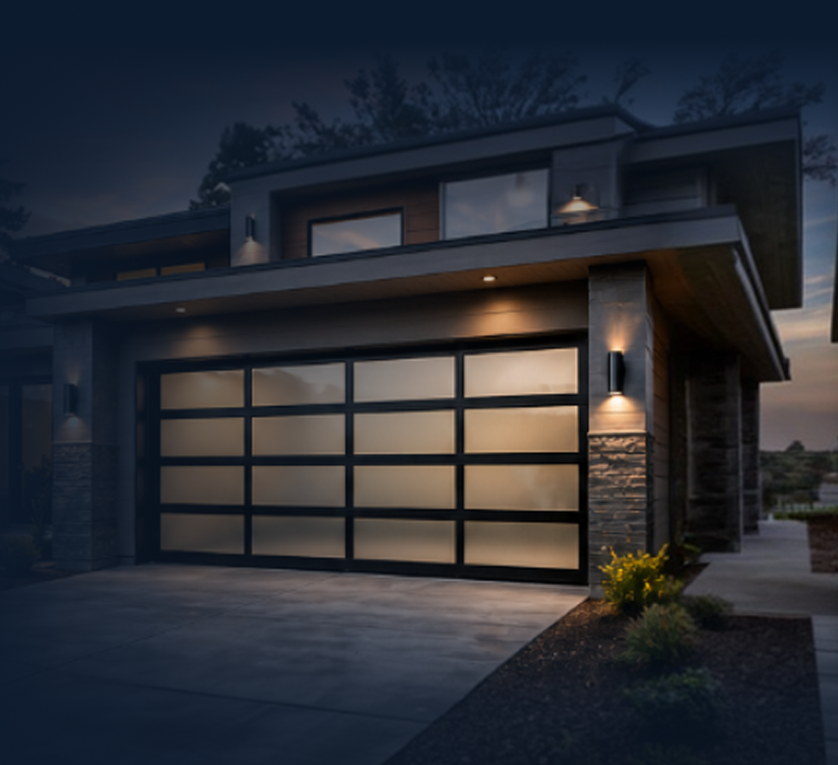 Custom glass garage doors in Utah