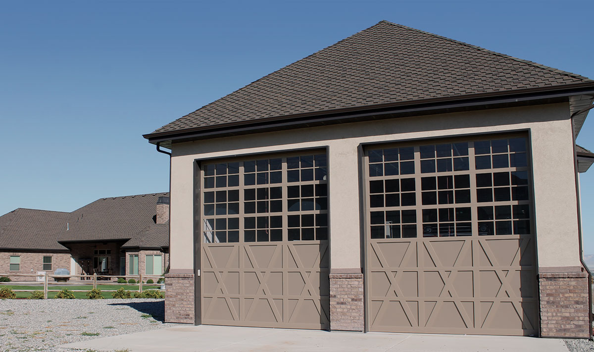 Custom garage door installed on a Utah home by GOAT Garage Doors