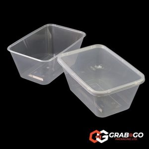 1000ml Clear Rectangular Containers Complete with Lids (SD)