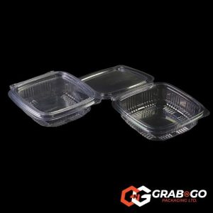 150ml Clear Rectangular Hinged Lid Container (rPET)