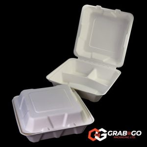 BMB3 - Bagasse 3 Compartment Meal Box