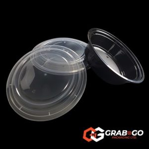 32oz Round Black Base Container with PP Clear Lid
