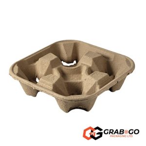 4 Cup Carriers – Moulded Pulp Fibre