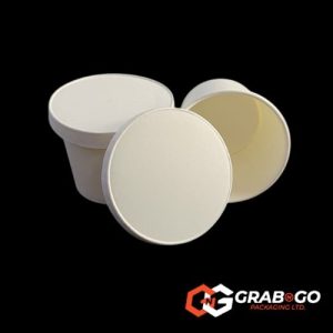 4oz White Kraft Sauce Cups & Lids