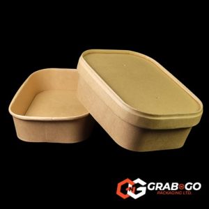 500ml Small Rectangular Kraft Deli Bowls