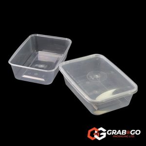 650ml Clear Rectangular Containers Complete with Lids (SD)