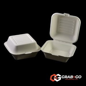 BHB6 - 6" Bagasse Burger Box