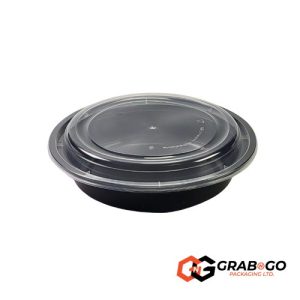 750ml Round Black Base Containers (rPET)