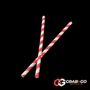 Red & White Striped Paper Drinking Straw