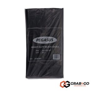 140g Pegasus Heavy Duty Black Sacks (39" x 29" x 18")
