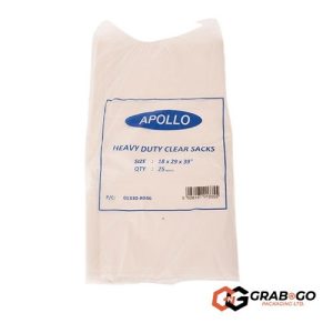 140g Recycled Apollo Clear Medium Duty Sacks (39" x 29" x 18")