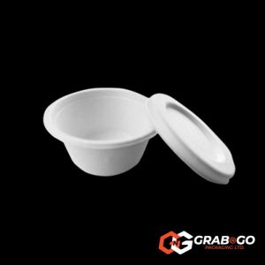 4oz Bagasse Sauce Pots & Lids