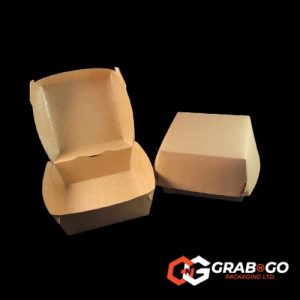 XL Kraft Burger Box Biodegradable - 120x120x70mm