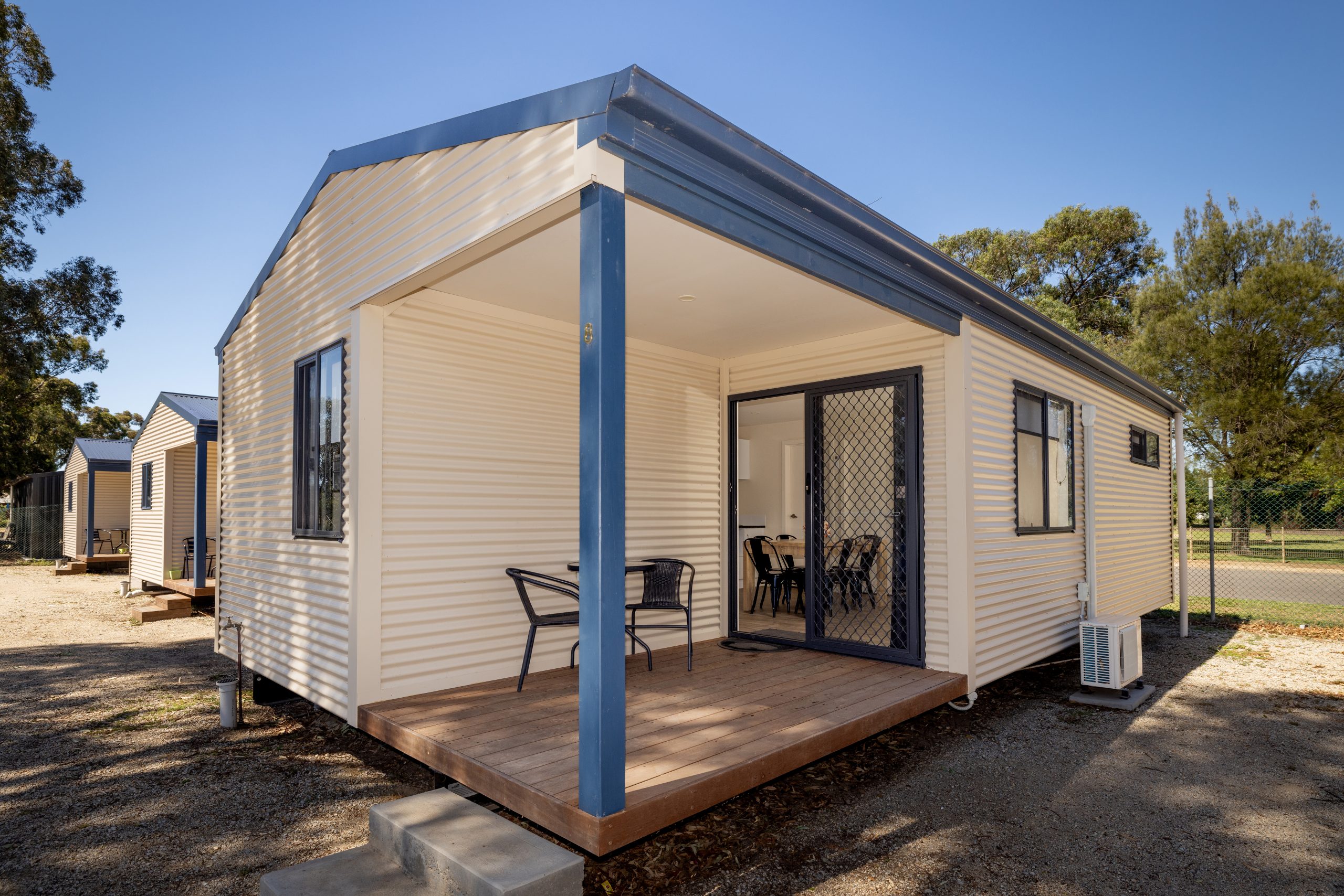 Cabin accommodation exterior with verandah