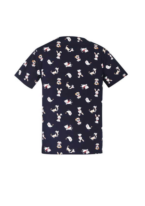 Mens Printed Best Friends Scrub Top - Image 2
